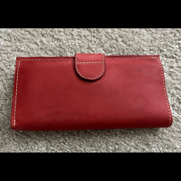 UnoEth Red Leather Clutch Wallet or Travelers insert - Picture 7 of 8